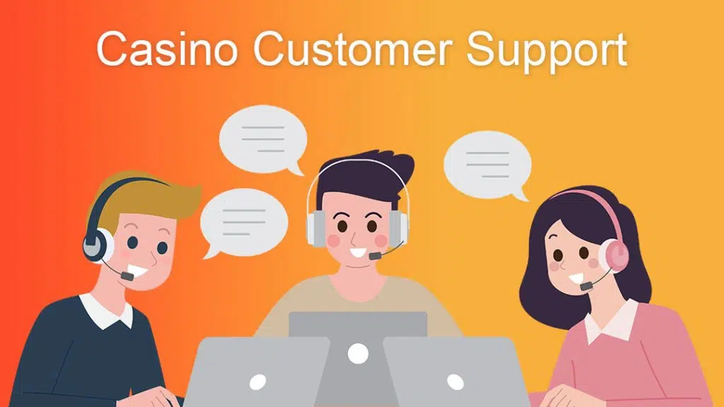 Online casino customer support team assisting players