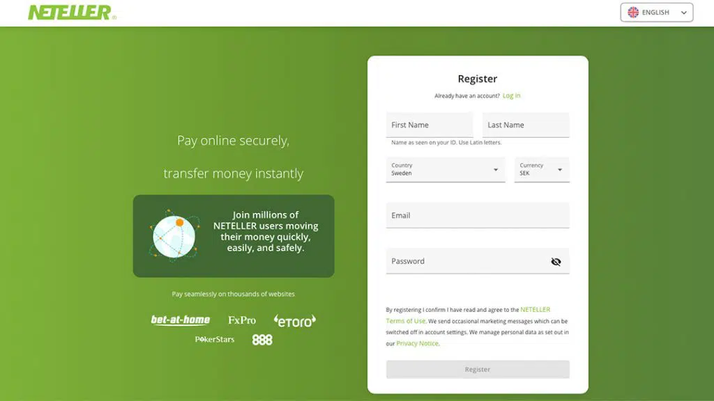 Neteller account registration process