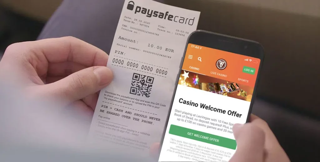 PaysafeCard voucher showing a 16-digit prepaid code